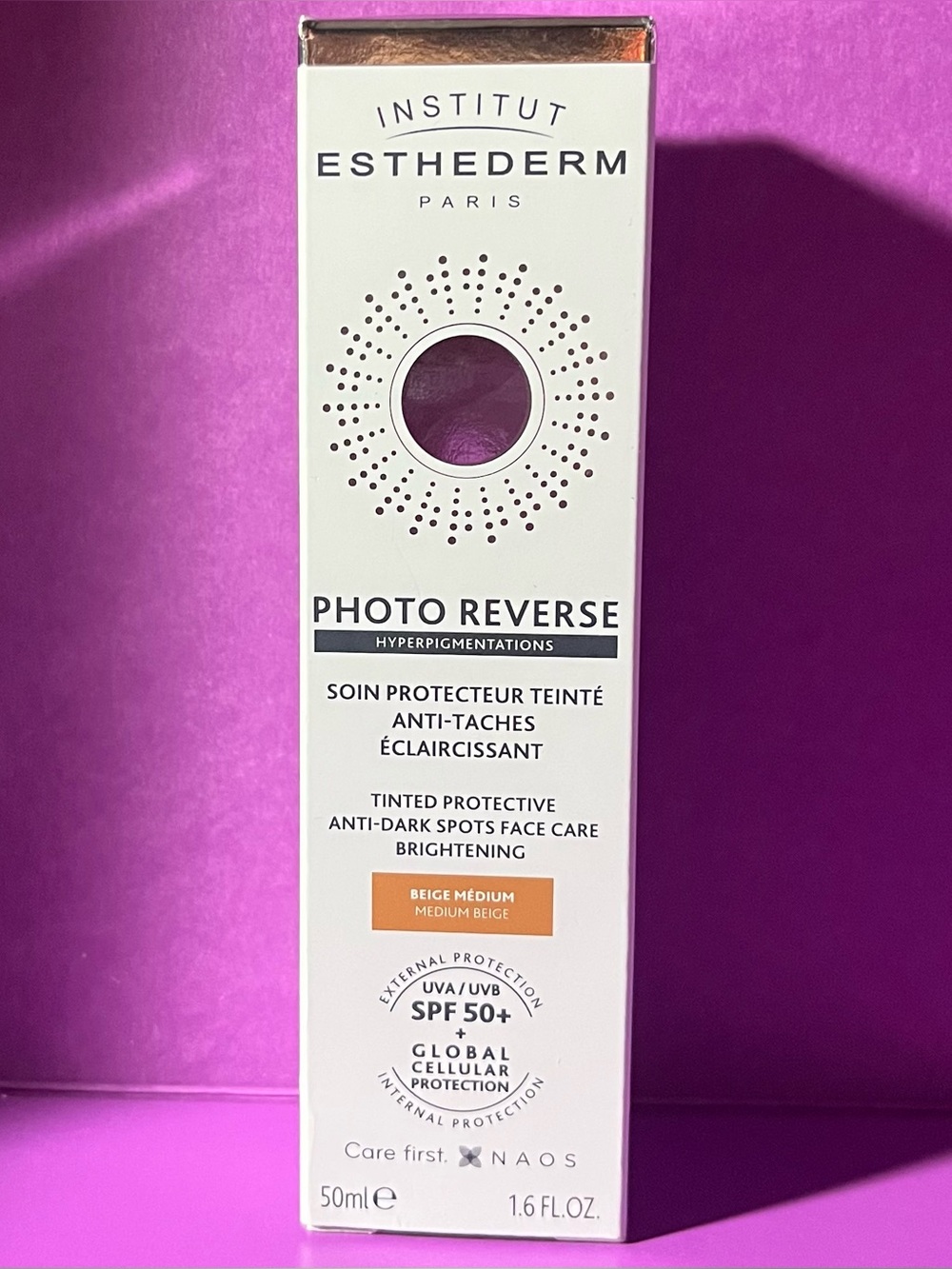 ESTHEDERM PARIS  Photo Reverse Tinted Protective SPF 50+ (Medium or Light Beige)